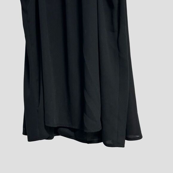 Torrid Womens Tank Size L Black Button Up Tie Keyhole Sheer Neutral Capsule - Picture 6 of 11